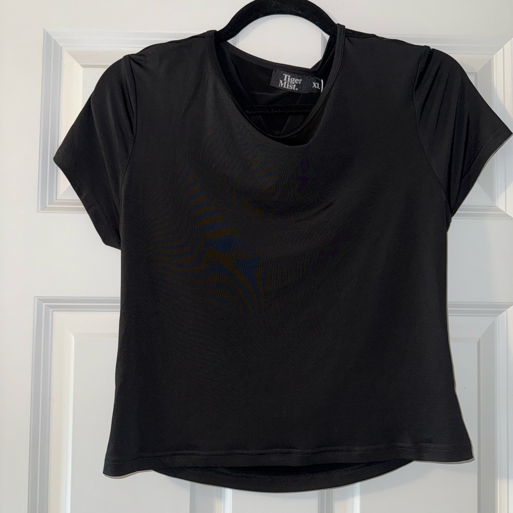 Black tigers mist backless top